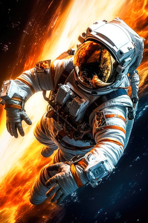 Astronaut in outer space. science fiction.の素材