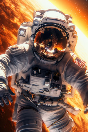 Astronaut in outer space. science fiction.の素材