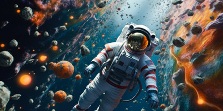 Astronaut in outer space. science fiction.の素材
