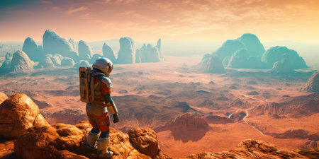 3D CG rendering of alien planet. fantasy world.の素材