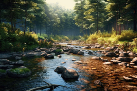 mountain river in the forest. Beautiful nature scene with river.の素材