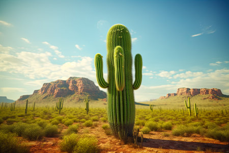 Saguaro cactus in Arizona, United States of America.の素材