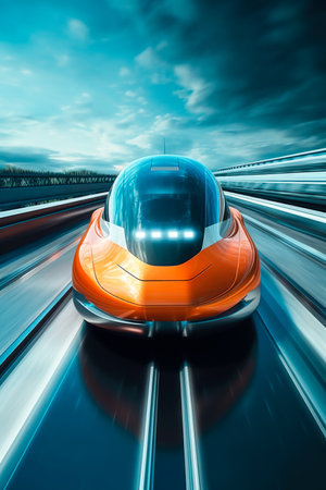 high speed car on the road with motion blur effect, abstract backgroundの素材