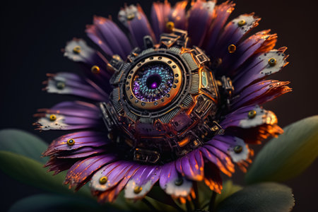 3d illustration of a fractal flower in a fantasy style.の素材