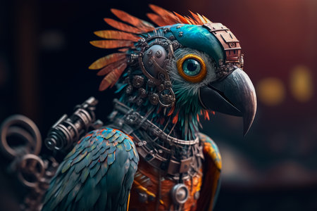 3d rendering of a fantasy figure in the shape of a parrotの素材
