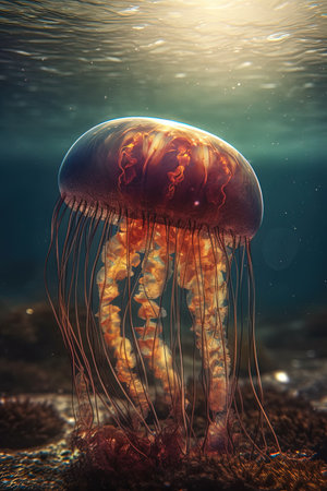 Jellyfish in the ocean. underwater world.の素材