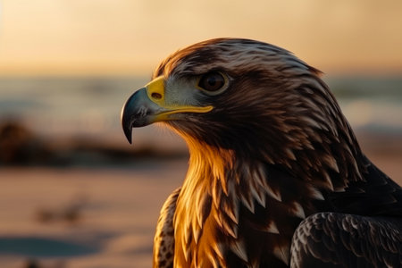 Golden Eagle (Aquila chrysaetos) at sunsetの素材