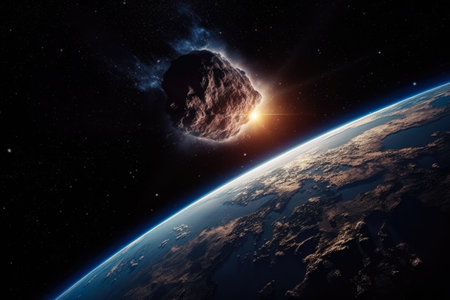 Earth from space showing the beauty of space exploration.の素材