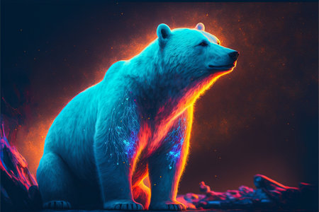 Polar bear in the fire.の素材