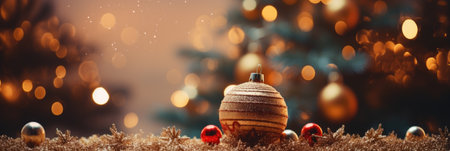 Christmas background. Festive decoration on bokeh background. New Year.の素材