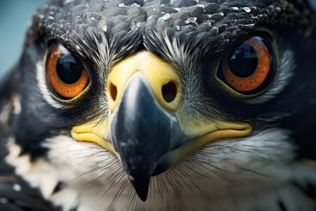 Close-up portrait of a peregrine falcon.の素材