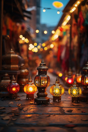 Traditional arabic lanterns in the old town of Istanbul, Turkeyの素材