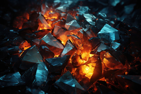 Glass Mosaic Dreams: Desktop Background with Shattered Glass Fragments.の素材