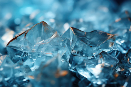 Frozen Elegance: Exquisite, macro view of icy crystals forming delicate, frosty patterns - the perfect choice for an abstract desktop wallpaper.の素材