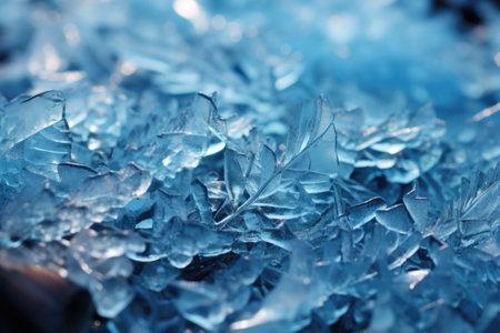 Macro Frosty Marvel: Delve into the intricate world of ice crystals up close, creating stunning frosty patterns for your desktop background.の素材