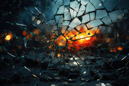 Abstract wallpaper, Cracked Mirror Dreams: A shattered and cracked mirror reflecting a dreamlike world of distortion and abstraction. background, desktop background.の素材