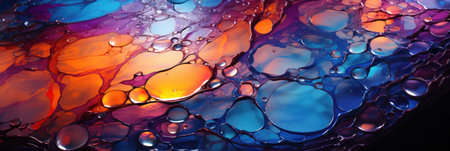 Abstract wallpaper, Oil Spill on Asphalt: The iridescent patterns of an oil spill on a wet asphalt surface. background, desktop background.の素材