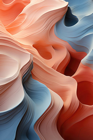 Desert Sandscape Art: Sands in a spectrum of colors, sculpted into intricate patterns by the wind, for your desktop wallpaper.の素材