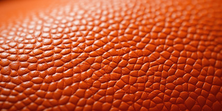 Pebbled Basketball Close-up: A close-up shot highlighting the fine, pebbled patterns and the rough texture of the basketball.の素材