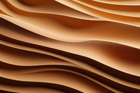 Cardboard Texture Detail: A detailed photo capturing the rippled and corrugated texture of cardboard.の素材