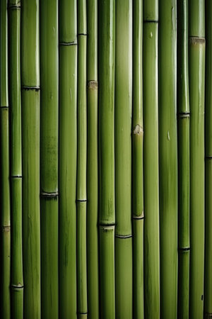 The textured backdrop of vibrant green bambooの素材