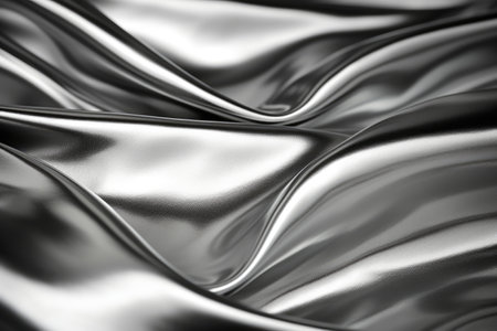 A background that emphasizes the lustrous and radiant texture of metallic silverの素材