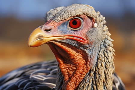 Portrait of a wild turkey, close-up. Animal portrait.の素材
