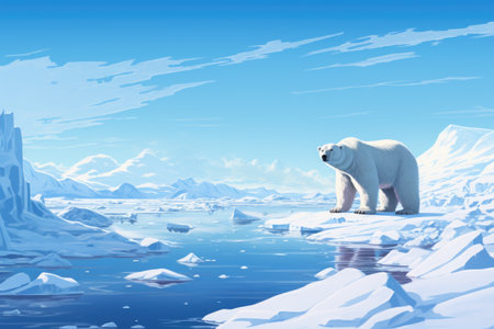 Polar bear (Ursus maritimus) on the ice floeの素材