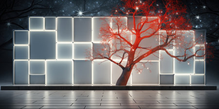 Digital composite of Tree against white background with vignetteの素材
