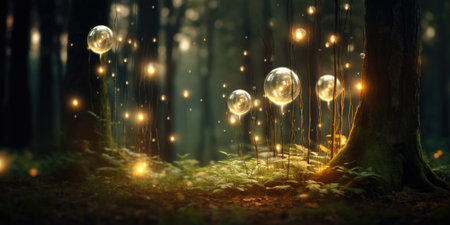 Bubbles in the forest.の素材