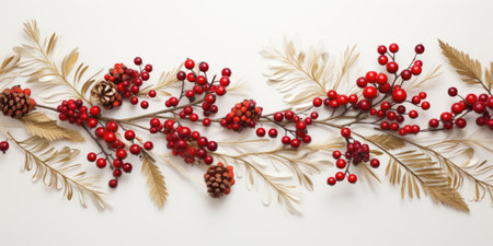 Autumn composition. Christmas, winter, new year concept. Flat lay, top view, copy spaceの素材