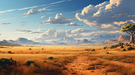 Beautiful landscape in the desert of Namibia.の素材