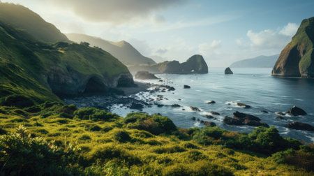 Landscape of the coast of the island of San Miguel, Azoresの素材