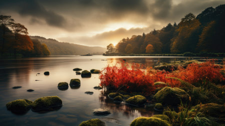 Beautiful autumn landscape image of Lake District, England, UK.の素材