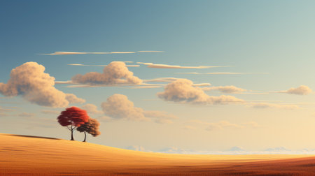 Landscape with lonely tree in the desert.の素材