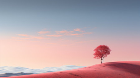 Red tree in the desert.の素材