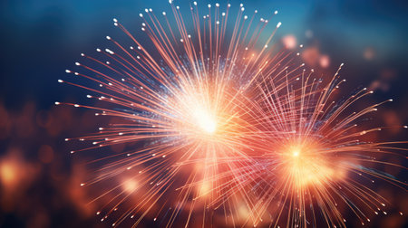 Fireworks light up the sky with dazzling display to celebrate New Year.の素材