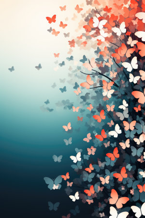 abstract background with butterflies,の素材