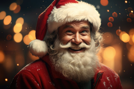 Portrait of a smiling Santa Claus. Christmas and New Year concept.の素材