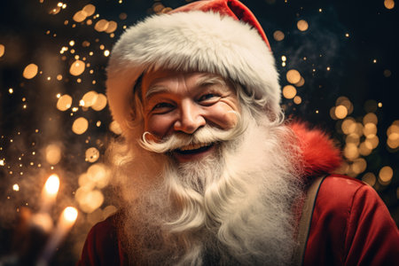Portrait of Santa Claus. Christmas and New Year holidays concept.の素材