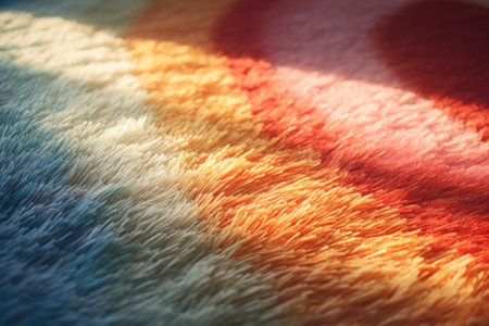 Close up of multicolor fur texture background. Soft focus.の素材