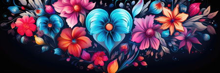 Beautiful floral background with colorful flowers.の素材