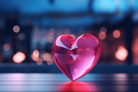 Valentine's day greeting card with heart shape on bokeh backgroundの素材