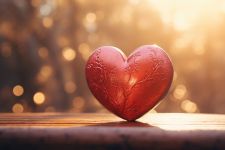 Valentine's day background with heart on bokeh backgroundの素材