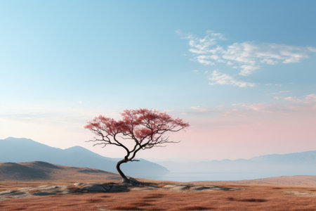Tree in the desert. nature and environmentの素材