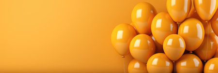 Orange balloons on orange background.の素材