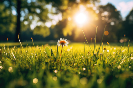 Flower Green Grass Nature Freshness Concept.の素材