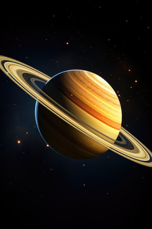 Planet Saturn in deep spaceの素材