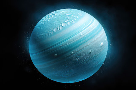 Uranus planet on dark background.の素材