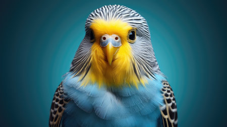 Budgerigar, on a colorful backgroundの素材